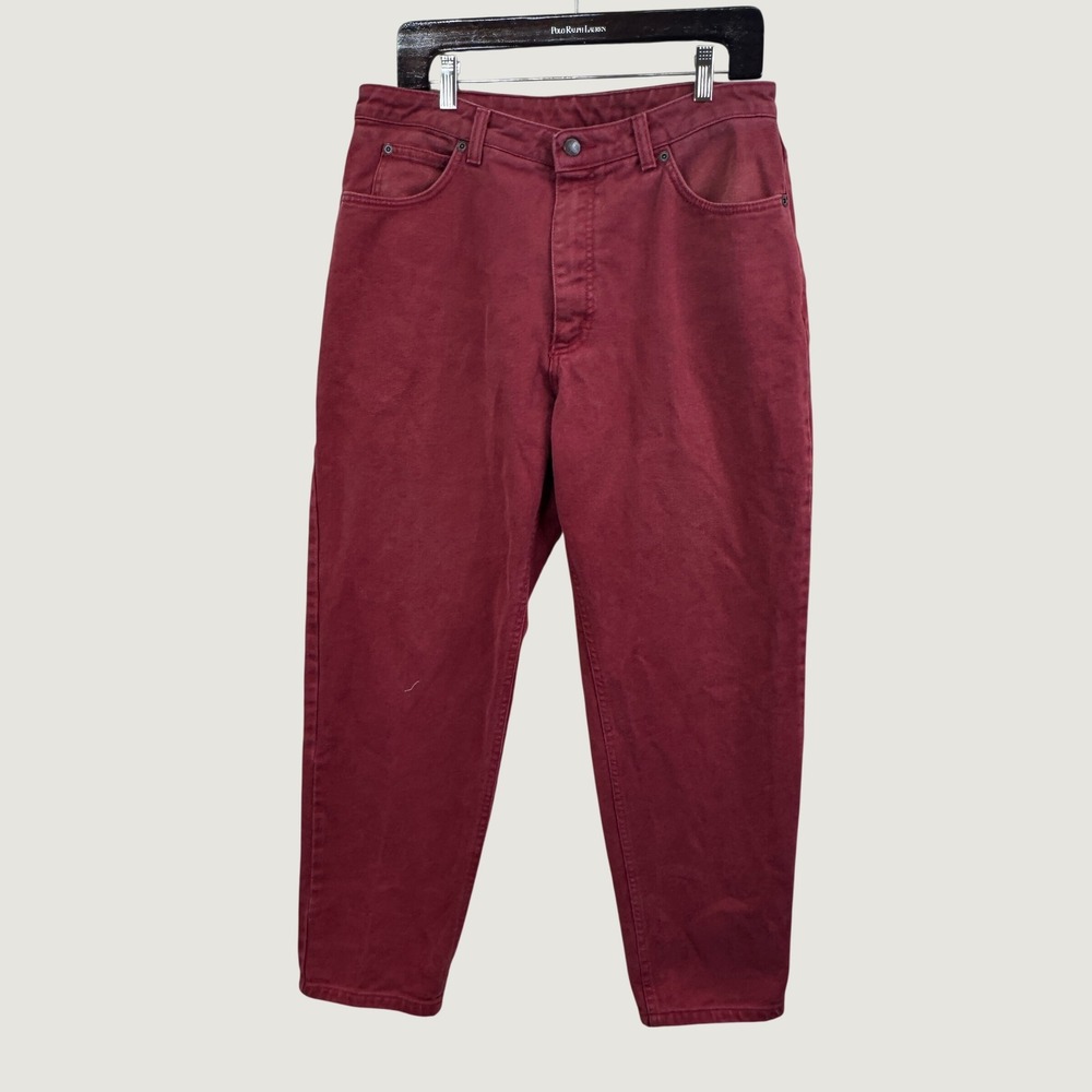 Pioneer Jeans W36 L29 Burgundy Red Vintage Relaxed Fit Cotton Denim Skater 90s